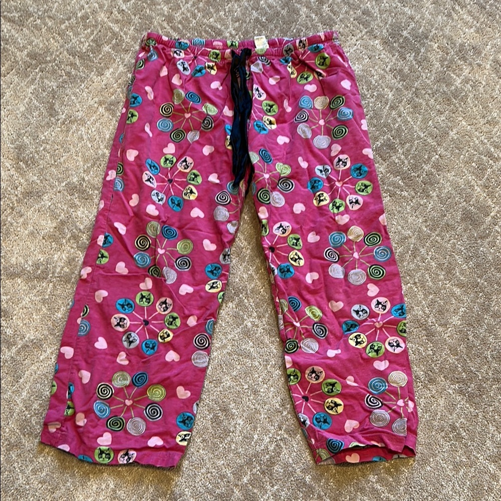 Kids Pink Patterned Pajama Pants